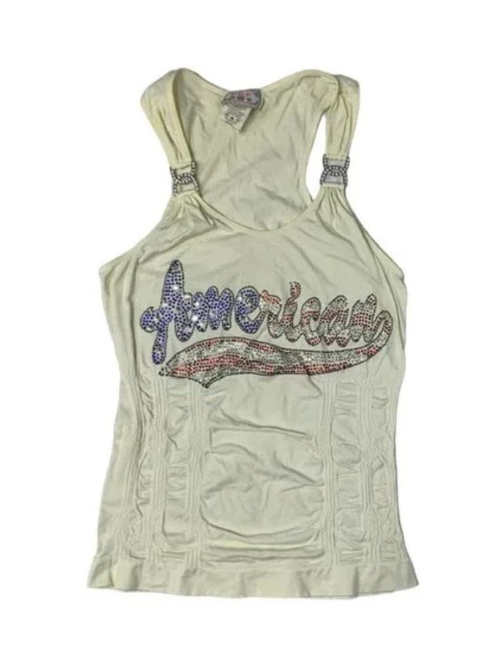 Red White Blue American BodyCon White Racer back tank